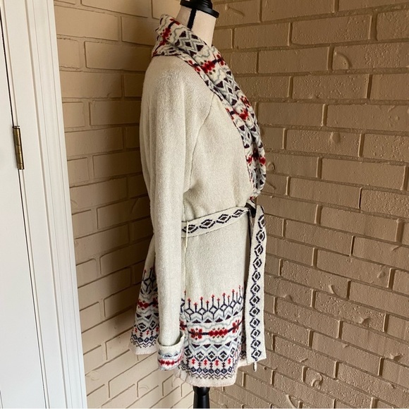 Wrangler Open Front Cardigan Sweater Aztec Tribal Print Western Cozy Soft Medium - Picture 3 of 8